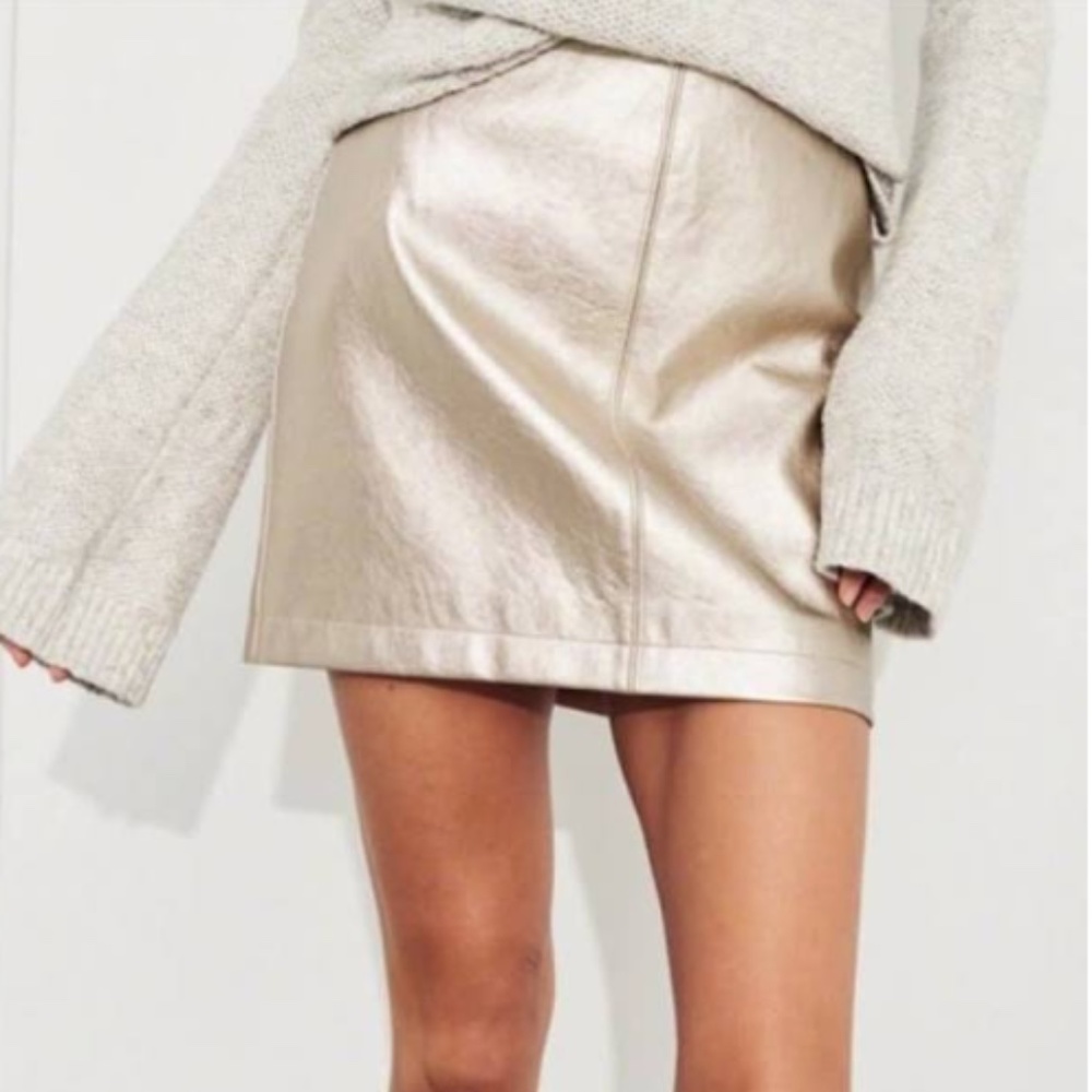 Hollister Gold Metallic Mini skirt